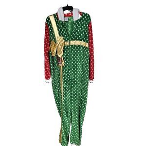Secret Treasures Unisex Christmas Gift Red & Green One Piece Pajama w/ Hoodie 2X